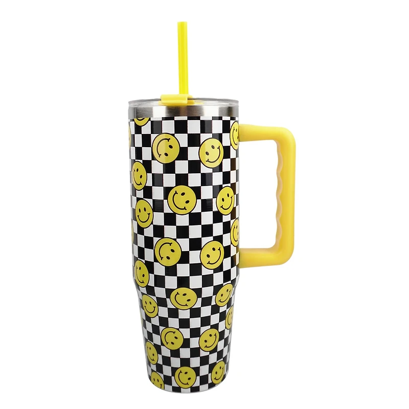 30oz. Smiley Check Stainless Steel Insulated Tumbler by Celebrate It™