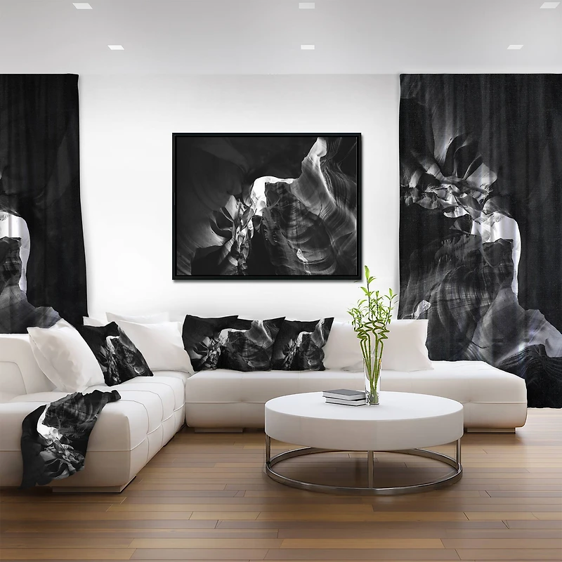 Designart - Black and White Antelope Canyon