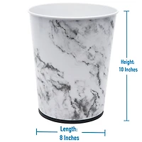 Bath Bliss Marble Stainless Steel Trash Can