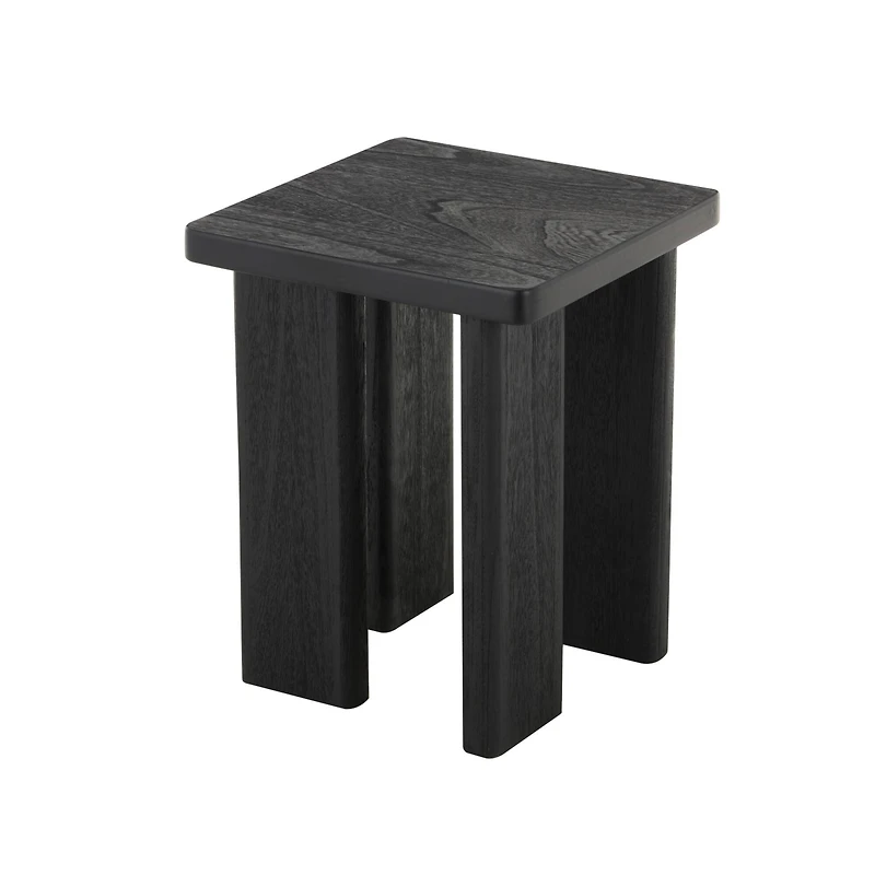 20" Black Handmade Side End Accent Table with Square Tabletop