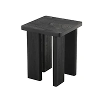 20" Black Handmade Side End Accent Table with Square Tabletop