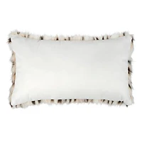 20" Snow Leopard Faux Fur Lumbar Pillow by Ashland®
