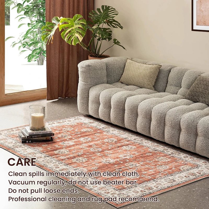 Glitzhome® & Ivory Oriental Area Rug