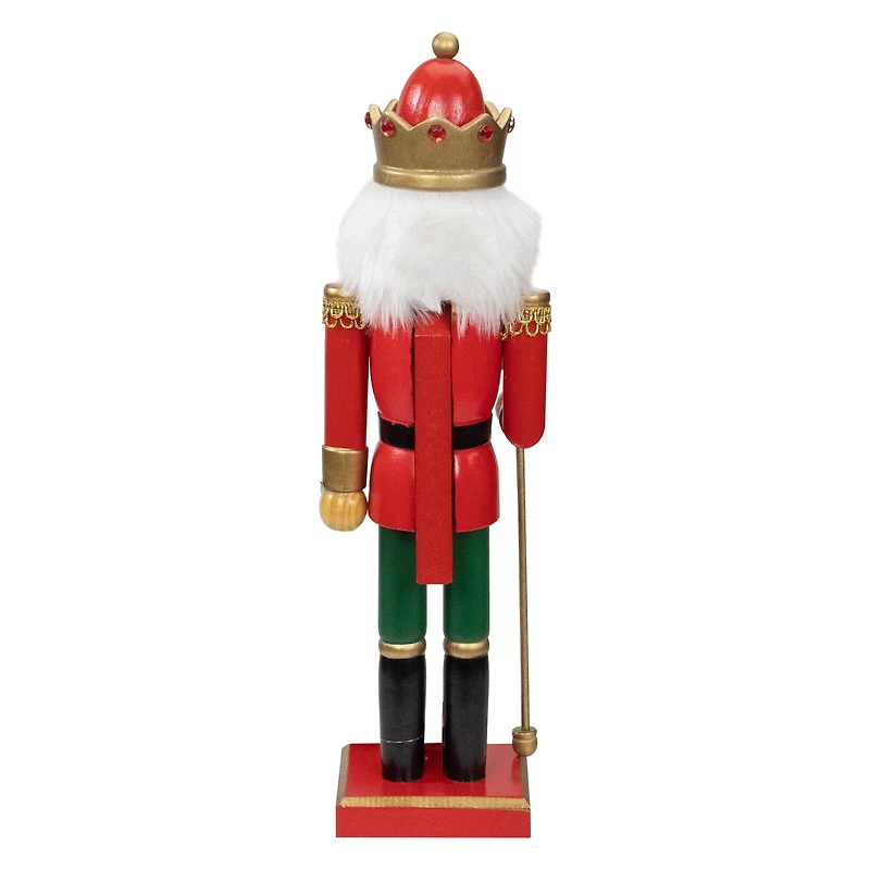 14" Wooden Nutcracker King with Scepter