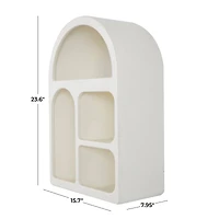 24" Cream Geometric Arched Wall Shelf
