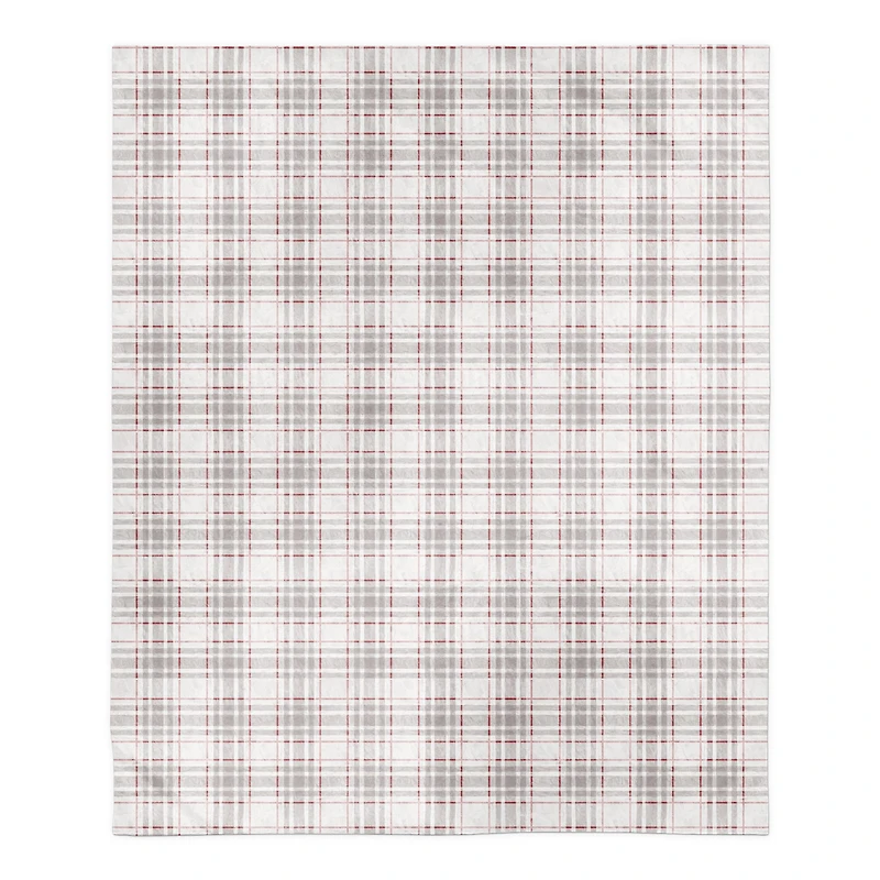 Holiday Gray Plaid 50x60 Sherpa Fleece Blanket