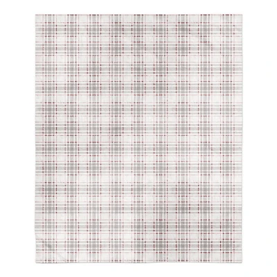 Holiday Gray Plaid 50x60 Sherpa Fleece Blanket