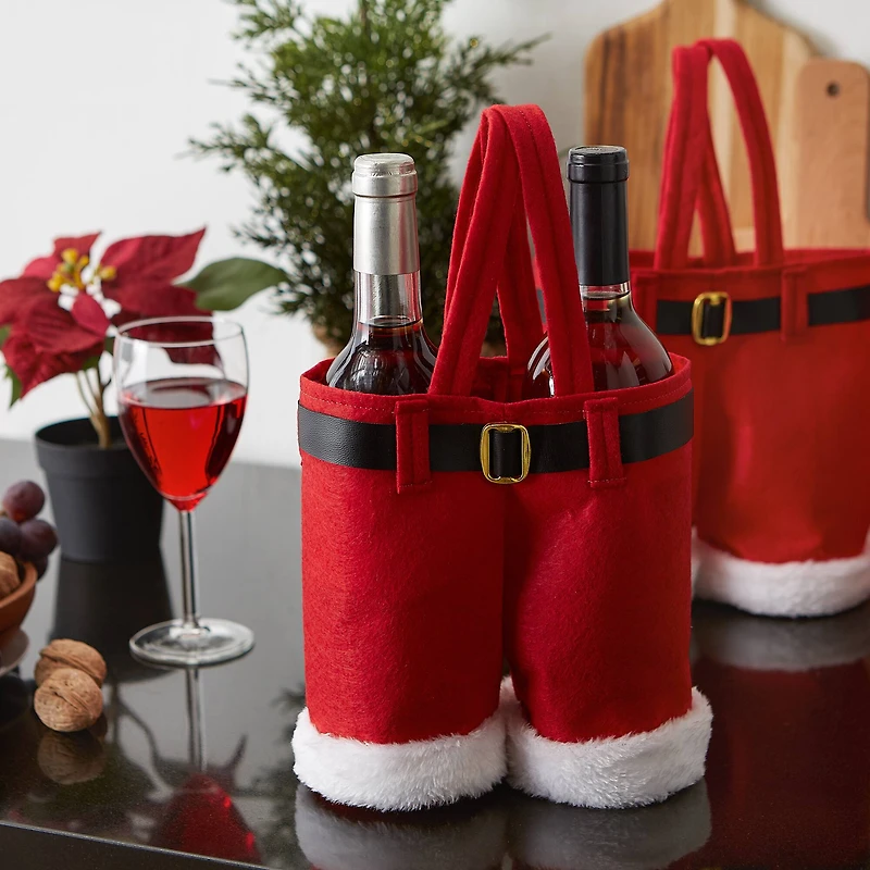 DII® Santa Pants Bottle Tote Set