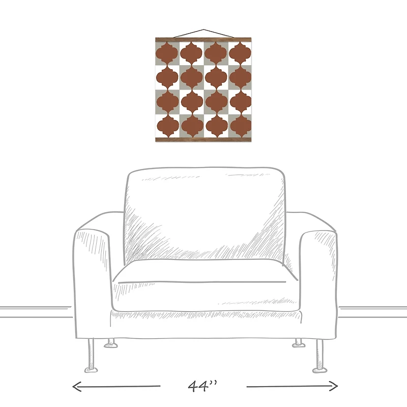Two Tone Tile 16" x 16" Teak Hanging Canvas