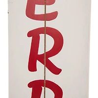 Glitzhome® 42" Be Merry Wooden Snowman Porch Sign