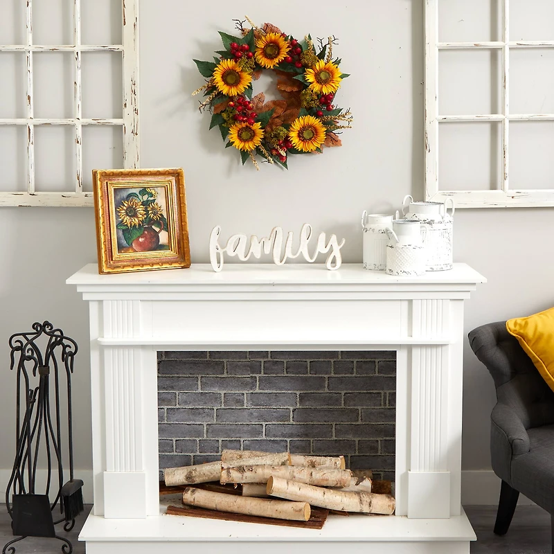 27" Sunflower & Berry Wreath