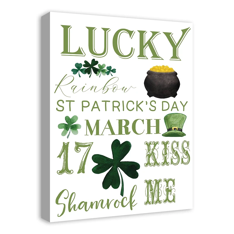 St. Patrick's Day Words 18" x 24" Canvas Wall Art