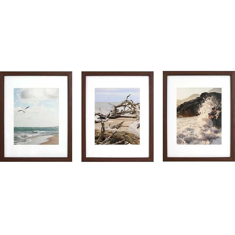 3 Pack Gallery™ 8" x 10" Brown Frame with Mat by Studio Décor®