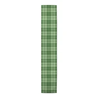90" Green Plaid Poly Twill Table Runner