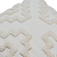 Hello Honey® Cotton Tufted Pillow with Pattern and Chambray Back