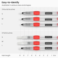 Arteza® Red Assorted Tips Water Brush Pen Set
