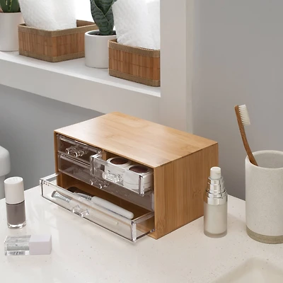 Simplify Bamboo 3-Tier Cosmetic & Jewelry Chest