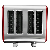 MegaChef Red 4 Slice Toaster in Stainless Steel