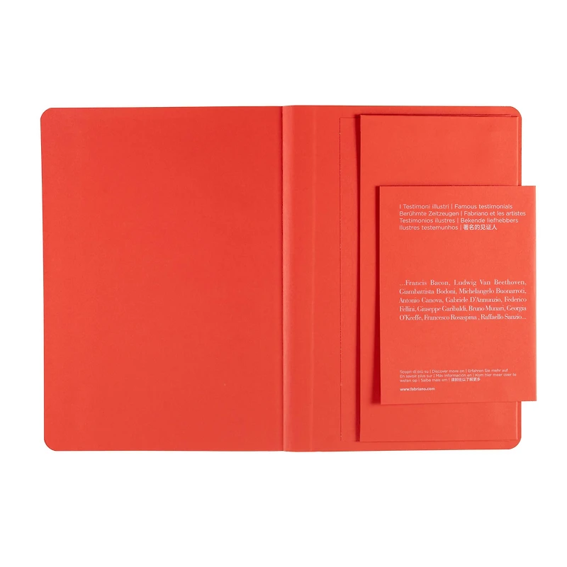 Fabriano® EcoQua Plus A5 Dotted Red Fabric-Bound Notebook