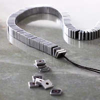 Silver Hematite Stone Square Beads, 4mm by Bead Landing™