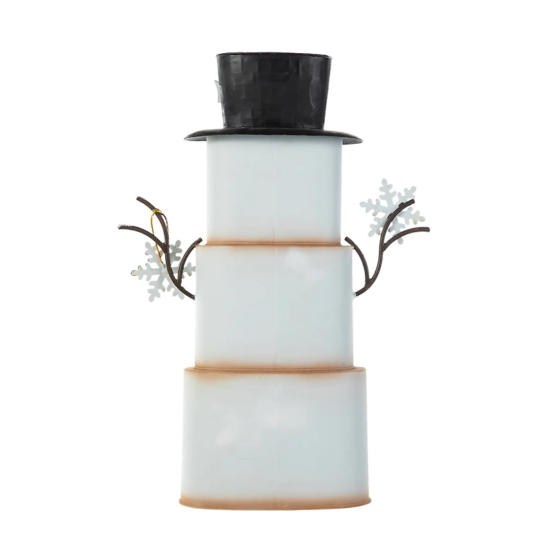 Glitzhome® 17" Metal Stacked Box Snowman Table Décor