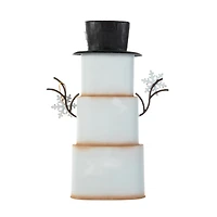 Glitzhome® 17" Metal Stacked Box Snowman Table Décor