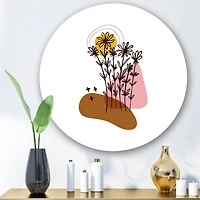 Designart - Elementary Shapes With Abstract Flowers Plants I