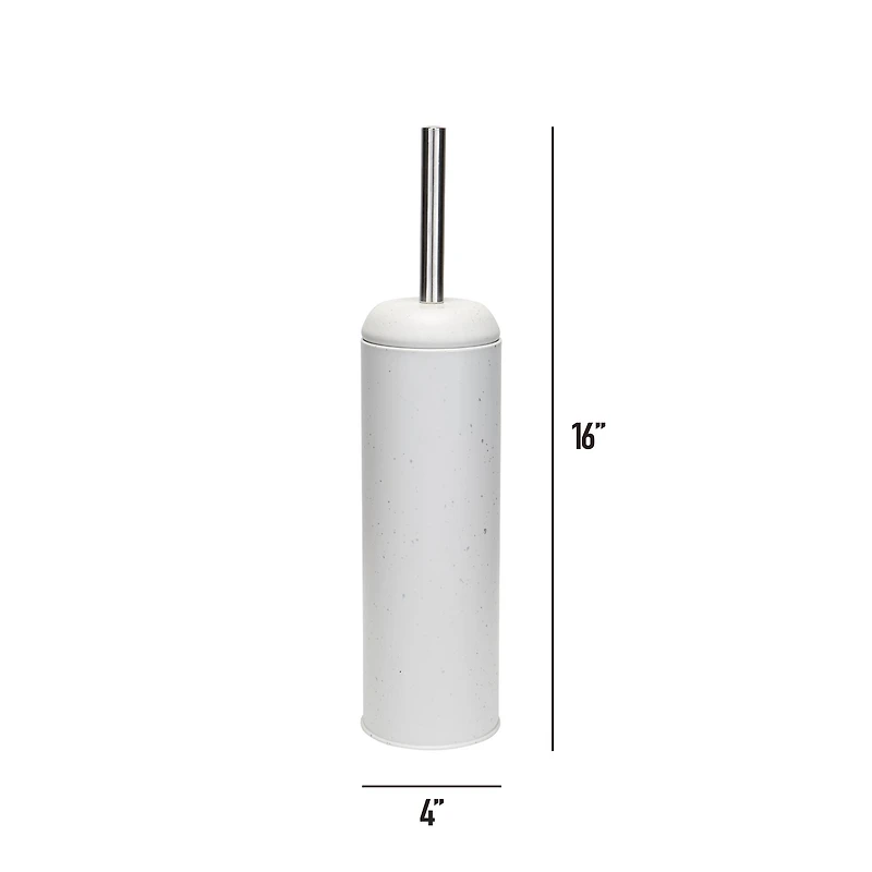 Elle Décor White & Silver Speckled Toilet Brush & Holder