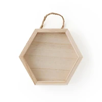 24 Pack: Wooden Hexagon 6" x 5" Shadow Box by Make Market®