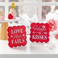 Glitzhome® 6" Valentine's Wooden Table Decor Set