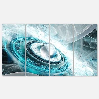 Designart - Blue Fractal Flying Saucer