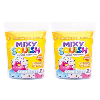 Mixy Squish Confetti 3 Color Textured Air Dry Clay, 2ct.