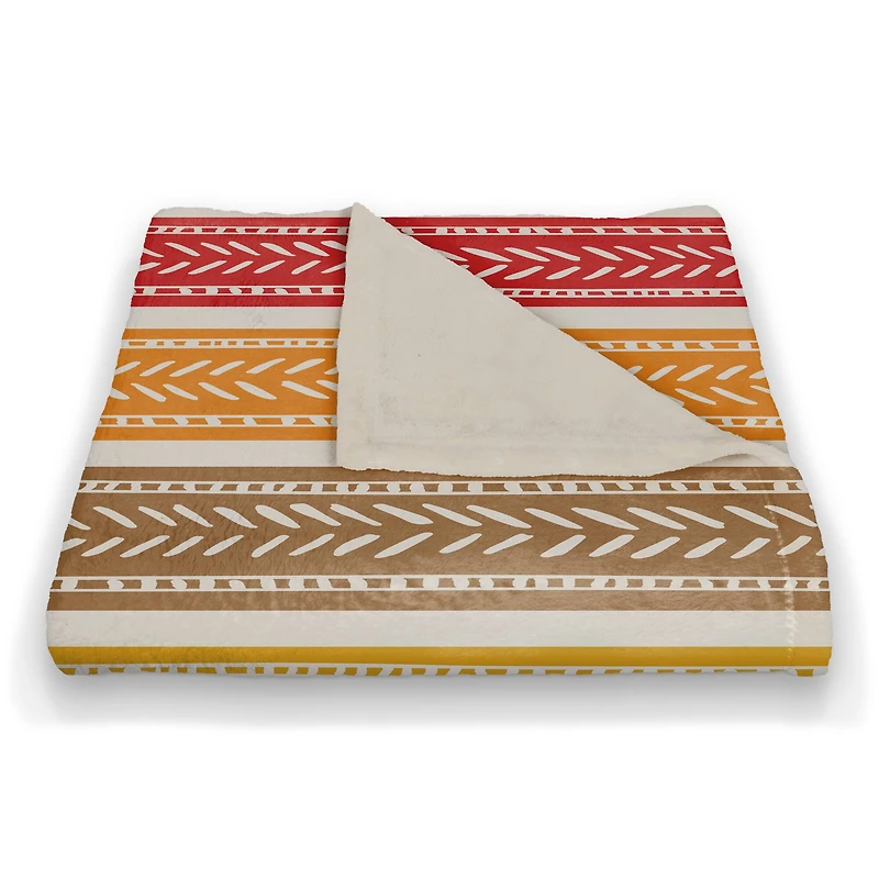 Fall Stripes Coral Fleece Blanket