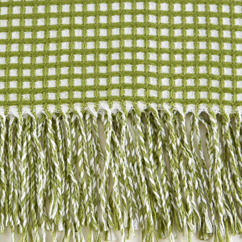 DII® Antique Green & White Waffle Knit Throw