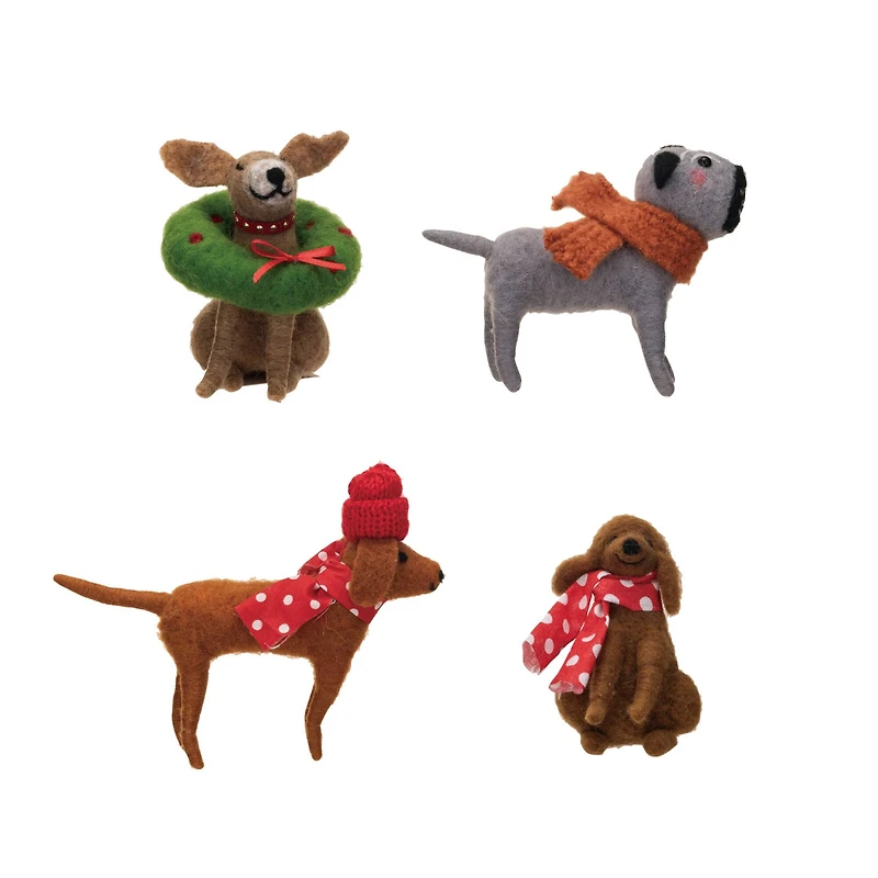 Hello Honey® Wool Felt Christmas Dog Décor Set