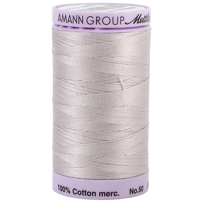 Mettler 50wt Cloud Gray Silk Finish Cotton Thread, 547yd.