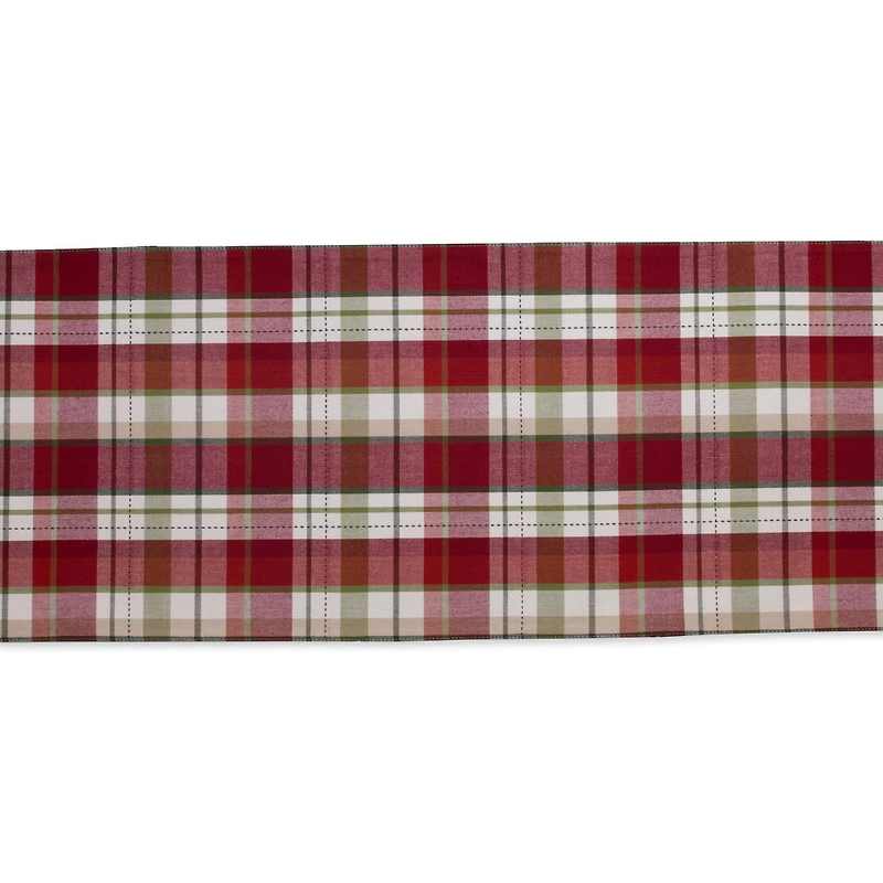 Mountain Trail Plaid Reversible Embellished Table Runner 14" x 108"