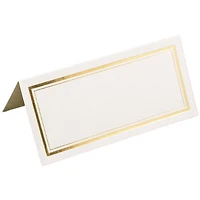 JAM Paper Double Metallic Border Fold-Over Wedding Table Place Cards
