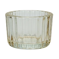 Hello Honey® Embossed Glass 5-Votive Candle Holders with Vase & Wood Tray