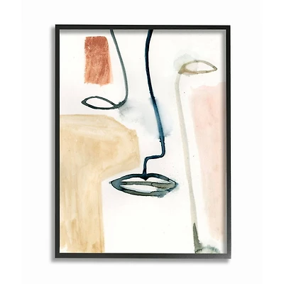 Stupell Industries Abstract Line & Color Block Face Wall Art in Frame