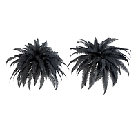 48in. Artificial Halloween Black Boston Fern - Set of 2