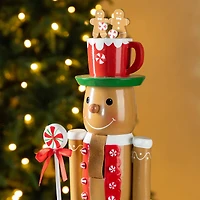 Glitzhome® 24"H Wooden Christmas Gingerbread Man Nutcracker
