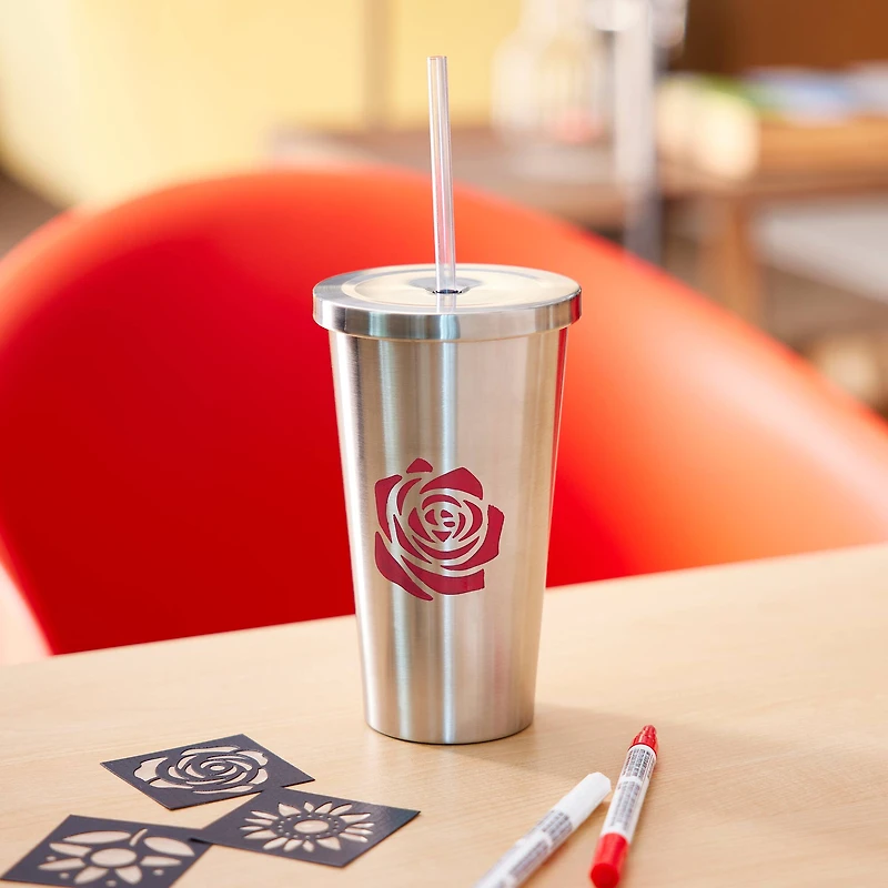 19oz. Stainless Steel Tumbler with Straw by Celebrate It™