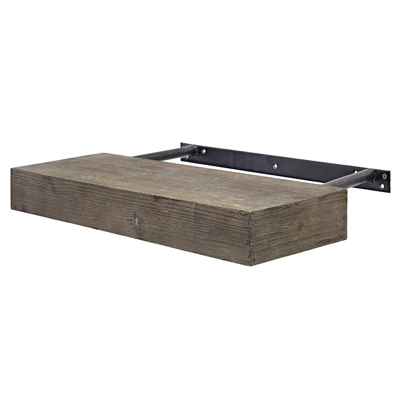 Gray Rustic Wood Floating Wall Shelf
