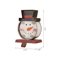 Glitzhome® 7" Marquee LED Snowman Head Stocking Holder Set