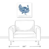 Floral Blue Turkey Canvas Wall Art