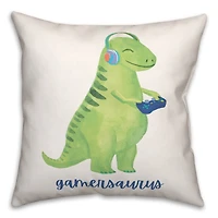 Gamersaurus Green 18" x 18" Indoor/Outdoor Pillow