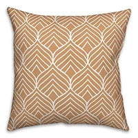 Orange Geo Leaf Pattern Indoor/Outdoor Pillow