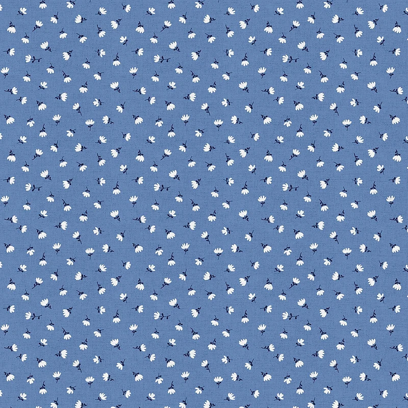 Fabric Editions Blue Carolina Flower Cotton Fabric