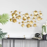 Gold Metal Glam Wall Decor, 20" x 36" x 2"